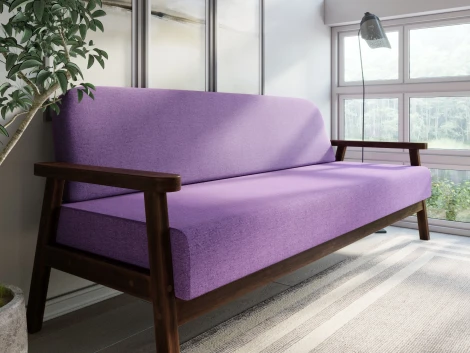 Диван Arsko прямой Флори Б орех рогожка фиолетовая