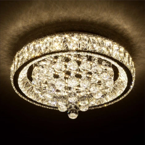 Потолочная люстра светодиодная хрустальная с пультом и управлением смартфоном с регулировкой цветовой температуры и яркости LED4U L032-500