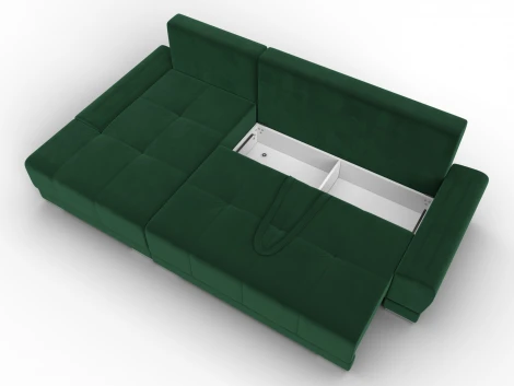 Диван угловой Лига-119 угол левый (ДСП,Брус,Фанера,ЛДС,Велюр/Зеленый) Лига Диванов 137091L