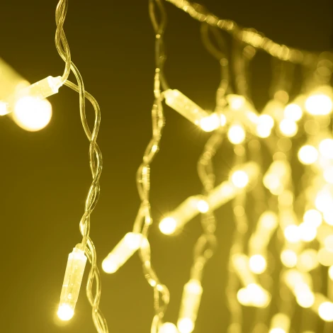 Гирлянда Бахрома с колпачком 3,1 x 0,5 м шампань, 120 LED, провод прозрачный  ПВХ, IP65 Laitcom PIL120CAP-10-2CH