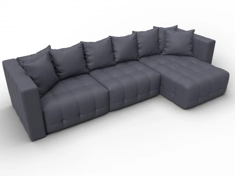 Диван угловой Лига-052 НПБ Лонг угол универсальный (ЛДСП,Брус,Фанера/Пластик/Экокожа/Серый) Лига Диванов 129917