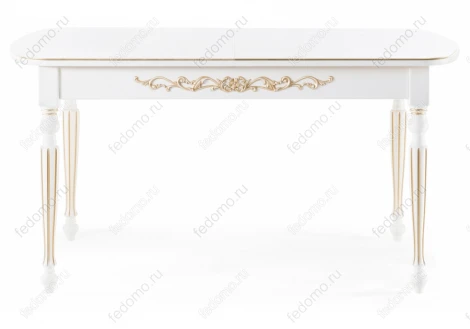 Стол Woodville Бевье молочный / золото 483900