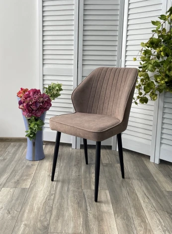 Стул VENA, цвет B5 Капучино, велюр / черный каркас