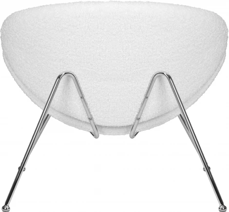 Кресло дизайнерское DOBRIN EMILY (белый (букле) ткань , хромированная сталь) 72-LMO EMILY, цвет сиденья букле белый, основания сталь