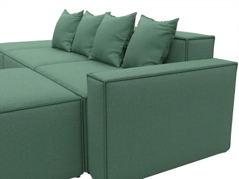 Диван угловой модульный Лига-063 угол правый (ДСП/Пластик/Рогожка/Зеленый) Лига Диванов 129787