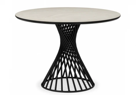 Керамический стол Вивиен 110 krater perla repose / черный 625628