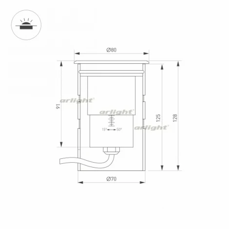 Встраиваемый светильник уличный Arlight ART-GROUND-ZOOM 028065 (LED, 24V, круглые, IP67)