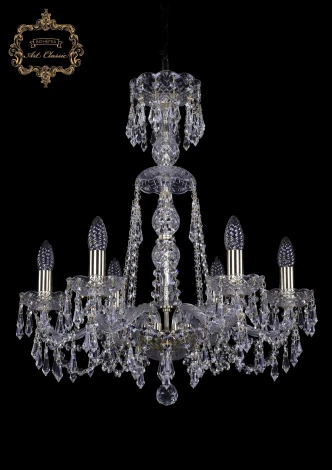 Подвесная люстра Art Classic 11.23 11.23.6.200.XL-64.Gd.Dr (220V, хрусталь, на цепи, подсвечник, свеча)