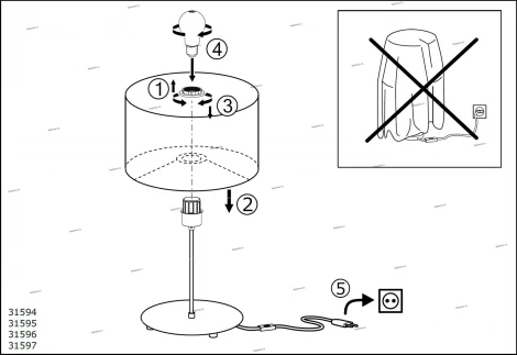 Интерьерная настольная лампа Eglo Pasteri 31596 (220V, выключатель)