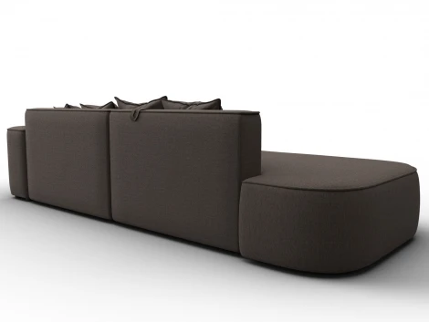 Диван угловой Лига-065 угол правый (ДСП/Пластик/Рогожка/Коричневый) Лига Диванов 129798