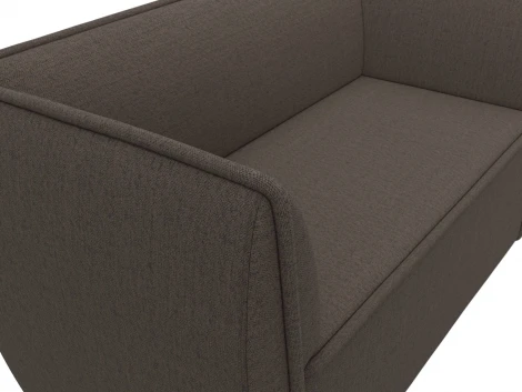 Диван кухонный прямой Бергамо 2-х местный (Коричневый/Рогожка) Лига Диванов арт.123704