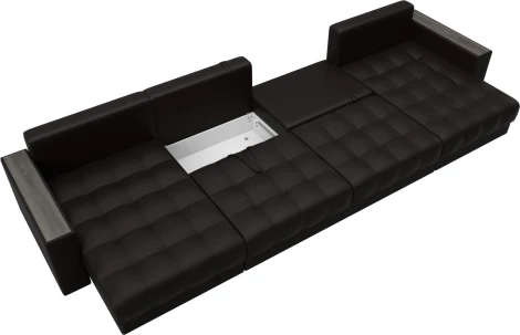 Диван П-образный с декором Лига-049 НПБ Лонг Лига Диванов (Экокожа) арт.128569