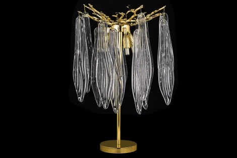 Интерьерная настольная лампа Dio D`arte Tavenna Gold Tavenna H 4.1.1.104 G (220V, хрусталь, подвески)