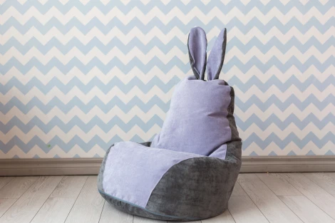Кресло мешок Dreambag Зайчик Серо-Лавандовый (Классический) 19189
