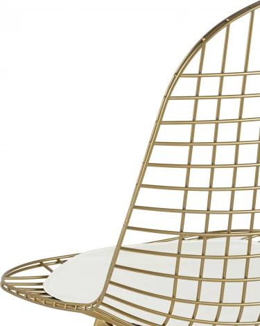 Стул обеденный Eiffel золотой с белой подушкой 2 шт Stool Group (арт.УТ000037506)