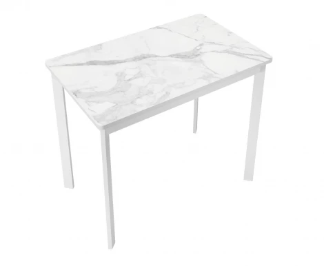 Стол DikLine LK90 Керамика Белый мрамор/подстолье белое/опоры белые 00-00074434 00-00074434