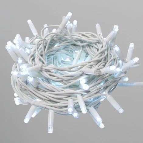 Гирлянда светодиодная 5м без вилки статическое свечение, соединяемая, 50 светодиодов 6000K IP67 провод белый Uniel ULD-F90PRO S5M-050/SWK WH