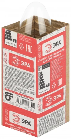 Лампочка накаливания E14 40W ЭРА ДС 230-40-1