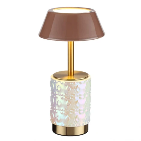 Настольная лампа беспроводная Odeon Light Lulu 5454/6TL светлая бронза/кофейный/жемчужный/металл/керамик LED*6W 3000K