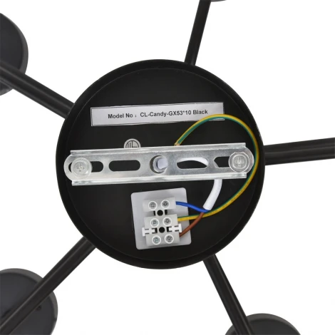 Потолочная люстра на штанге Lumion Natalina 8349/10C черный/прозрачный, металл/стекло LED GX53 10*7W 220V