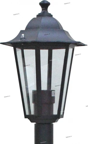 Столб уличный Horoz Erguvan, 1 плафон, черный с прозрачным