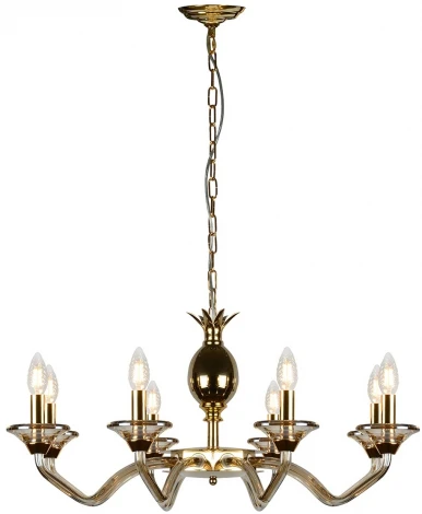 Подвесная люстра iLamp Flo YT2049-8 GD+COG (220V, на цепи, свеча)