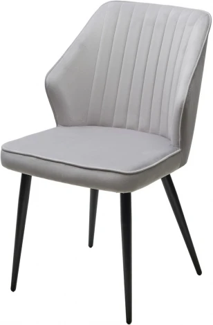 Стул M-City SEATTLE-V СВЕТЛО-СЕРЫЙ BM-4, велюр / черный каркас