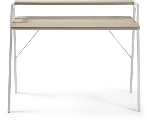 Компьютерный стол La Forma (ex Julia Grup) Aarhus (Серый,Белый/ Дерево,ДСП,Сталь,Металл,Меламин)