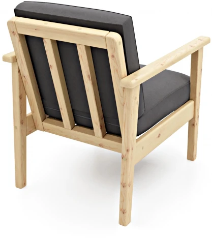 Кресло Arsko Лориан сосна велюр серый