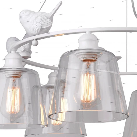 Подвесная люстра Arte Lamp Passero A4289LM-6WH (220V, на тросе, птички)