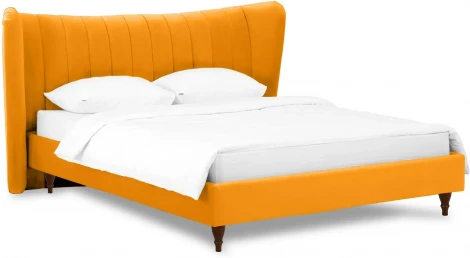 Кровать Queen II Agata L ОГОГО (арт.574742), (Ткань/Желтый)