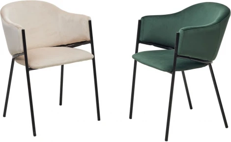 Стул M-City ДИЛЛ, цвет H-06 Бежевый, велюр / черный каркас