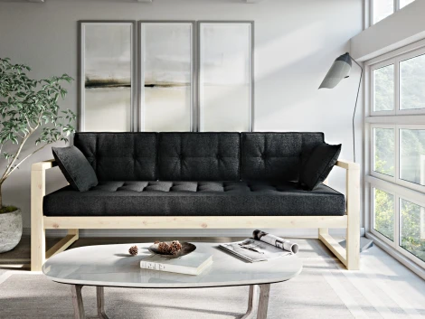 Диван Arsko Астер Б сосна черная рогожка