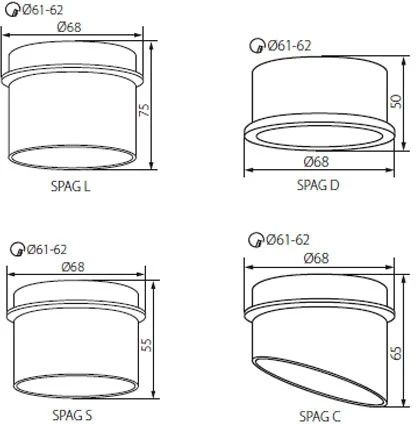 Встраиваемый точечный светильник без цоколя Kanlux SPAG 27327 (12V, круглые)
