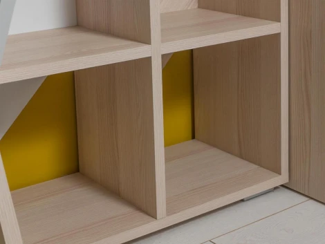 Стеллаж 5-ярусный Xeno ОГОГО 331590 (ясень коимбра, белый)