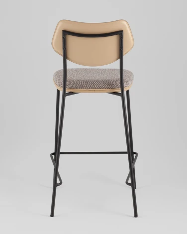 Стул полубарный Casey серо-коричневый с бежевой экокожей Stool Group арт.УТ000039576