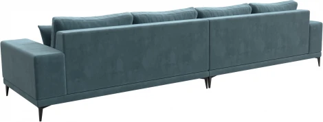 Диван прямой Льюес Лонг (Бирюзовый/Велюр) Лига Диванов арт.122384