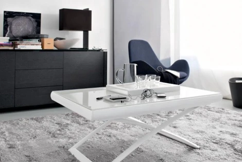 Стол-трансформер Dakota Calligaris Стекло белое GEW