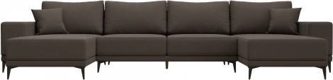 Диван П-образный Льюес (Коричневый/Рогожка) Лига Диванов арт.123925
