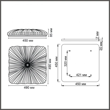 Настенно-потолочный светильник Sonex Fortuna 7730/72L металл/пластик/белый/прозрачный LED 72Вт пульт ДУ (220V)