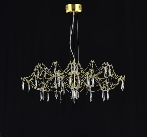 Подвесная люстра светодиодная с пультом и хрустальными подвесками Asfour MyFar Ersilia MR2662-60P-76AP