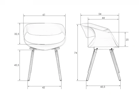 Стул обеденный ALIEN (ножки светлый бук, цвет белый (W-02))