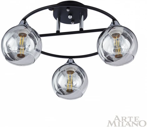 Потолочная люстра на штанге Arte Milano AMALFI 322403/3 BK+CR (220V, шар)