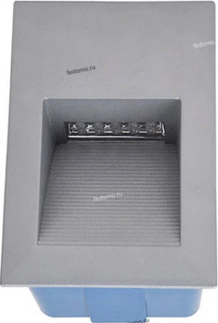 Светильник встраиваемый в стену уличный светодиодный Horoz Kuvars, 1 лампа, серый с синим