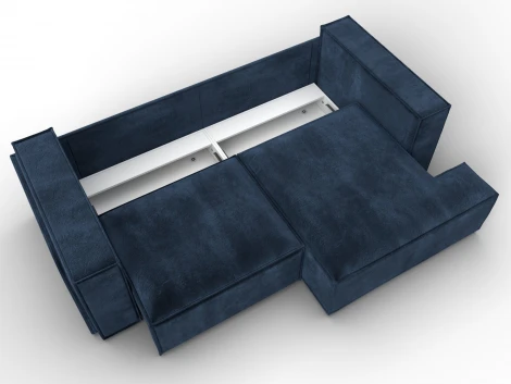 Диван угловой Лига-061 угол правый (ДСП,Брус,Фанера,Велюр/Синий) Лига Диванов 131151