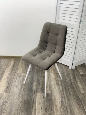 Стул CHILLI-Q графит #14, велюр / белый каркас