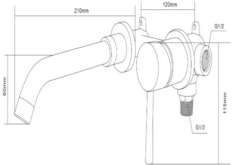 Смеситель Swedbe Platta 5502 С ВНУТРЕННЕЙ ЧАСТЬЮ, для раковины
