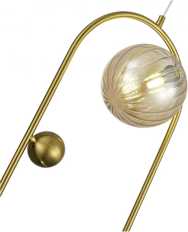Подвесной светильник ST Luce Sphere SL1515.303.02 Латунь/Янтарный,Дымчатый G9 2*5W 4000K (220V, на проводе, шарики)