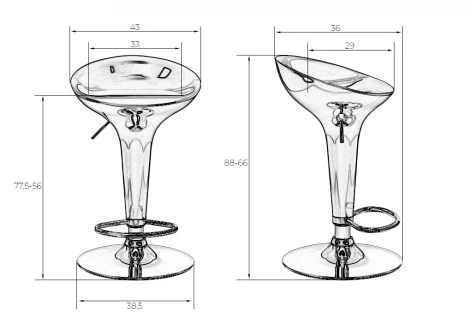 Стул барный BOMBA BLACK (чёрный)