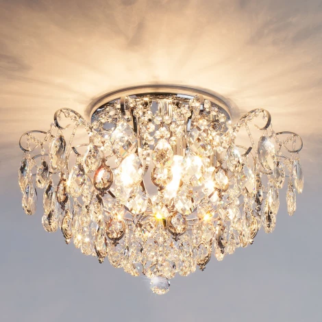 Потолочная люстра Eurosvet Crystal 10081/6 хром / прозрачный хрусталь